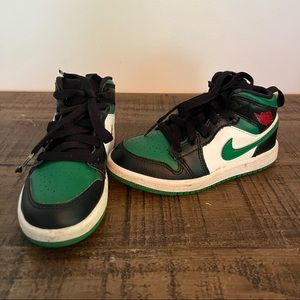 Nike high top Air Force 1s - green/black/white 11C